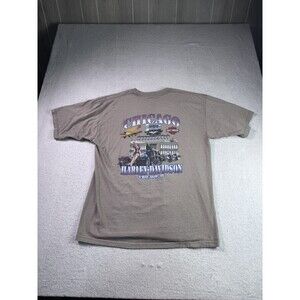 Harley-Davidson Chicago T-Shirt Men's X-Large Brown US Naval Air Station